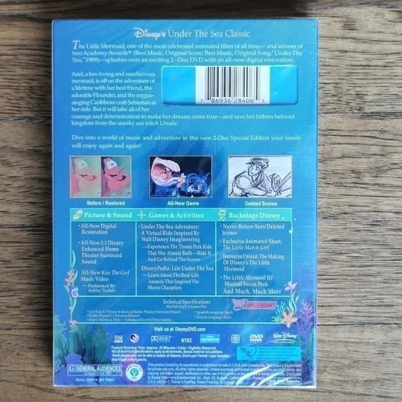 DISNEY The Little Mermaid Sealed DVD New - Picture 2 of 4